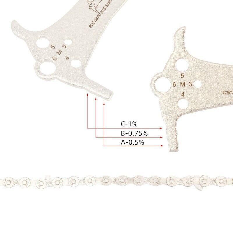 3 in 1 Bike Chain Wear Indicator Chain Hook Bolt Gauge Ruler Tool Stainless Steel — image 5