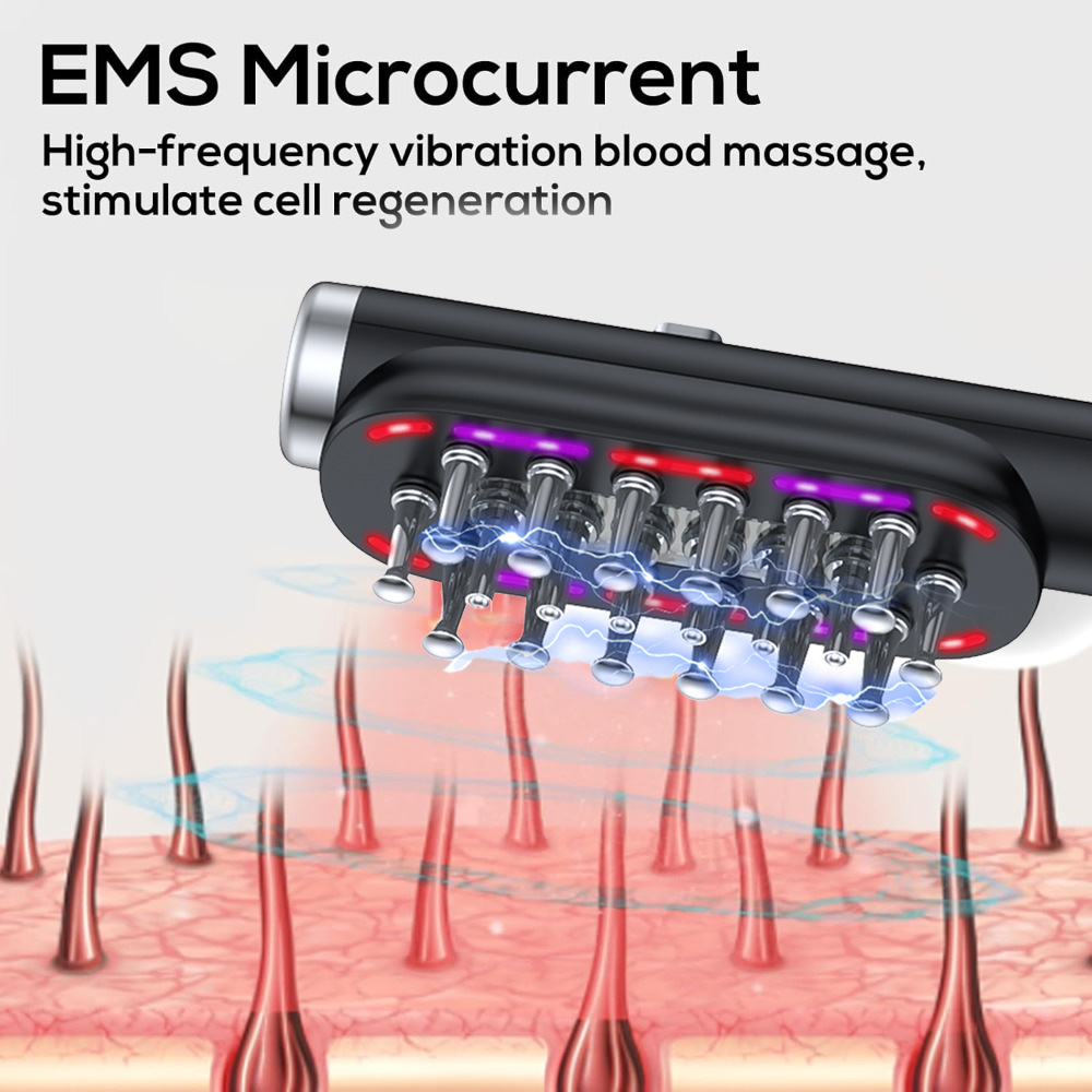 Green Vibrating Scalp Massager Comb - LED Therapy & Oil Infuser for Hair Growth โ image 5