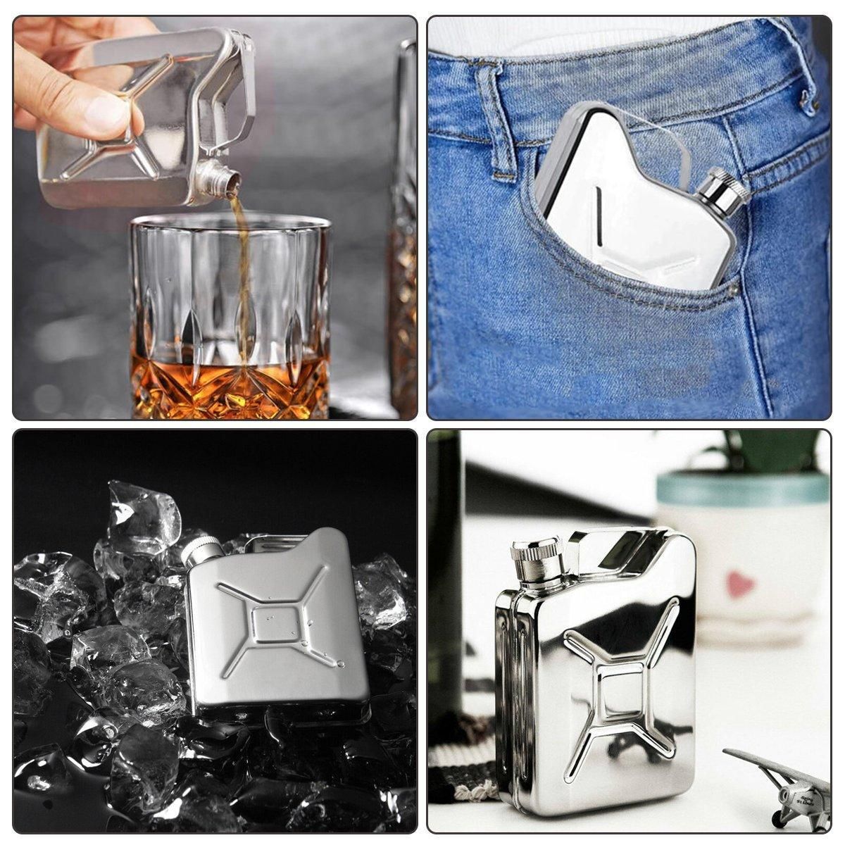 146ml Portable Outdoor Camping Oil Can Thick Stainless Steel Fuel Bottle Flask โ image 5