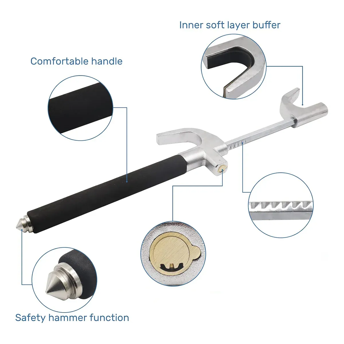 Multi Functional Car Anti Theft Steering Wheel Lock Security Bar for Vehicle Use — image 5