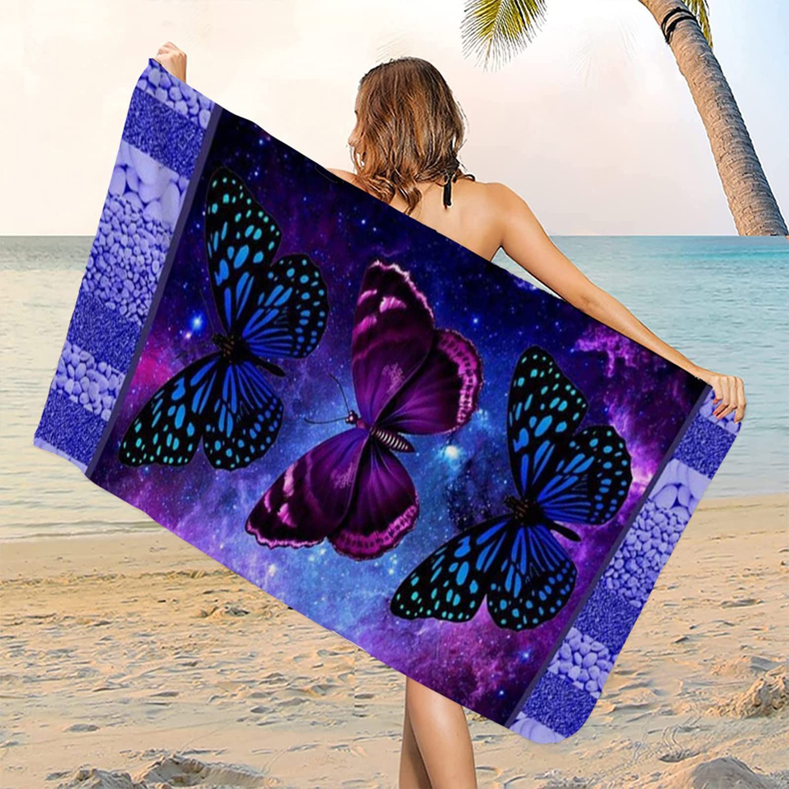 Microfiber Sand Free Beach Towel, Super Absorbent Oversized Large Lightweight Beach Towels for Travel Sports Pool Swimming โ image 2