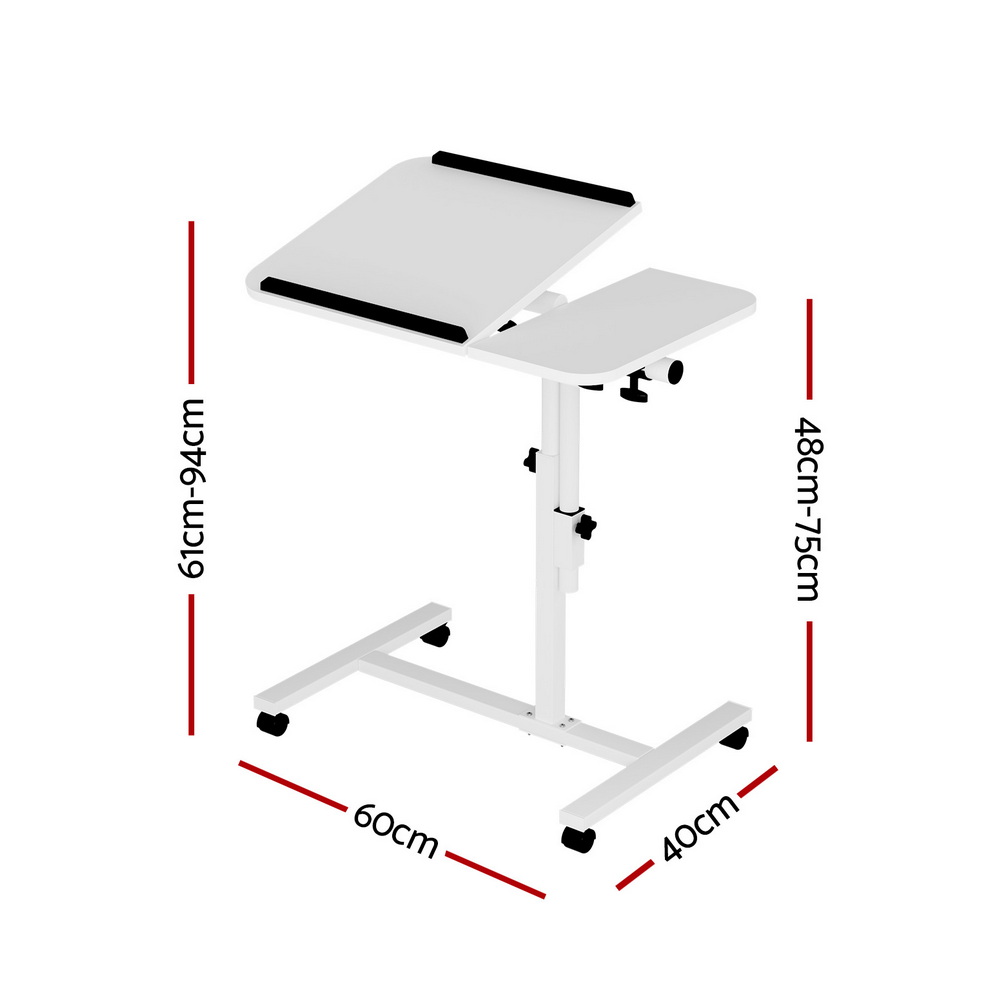 Artiss Laptop Desk Table Fan Cooling White 60CM — image 2