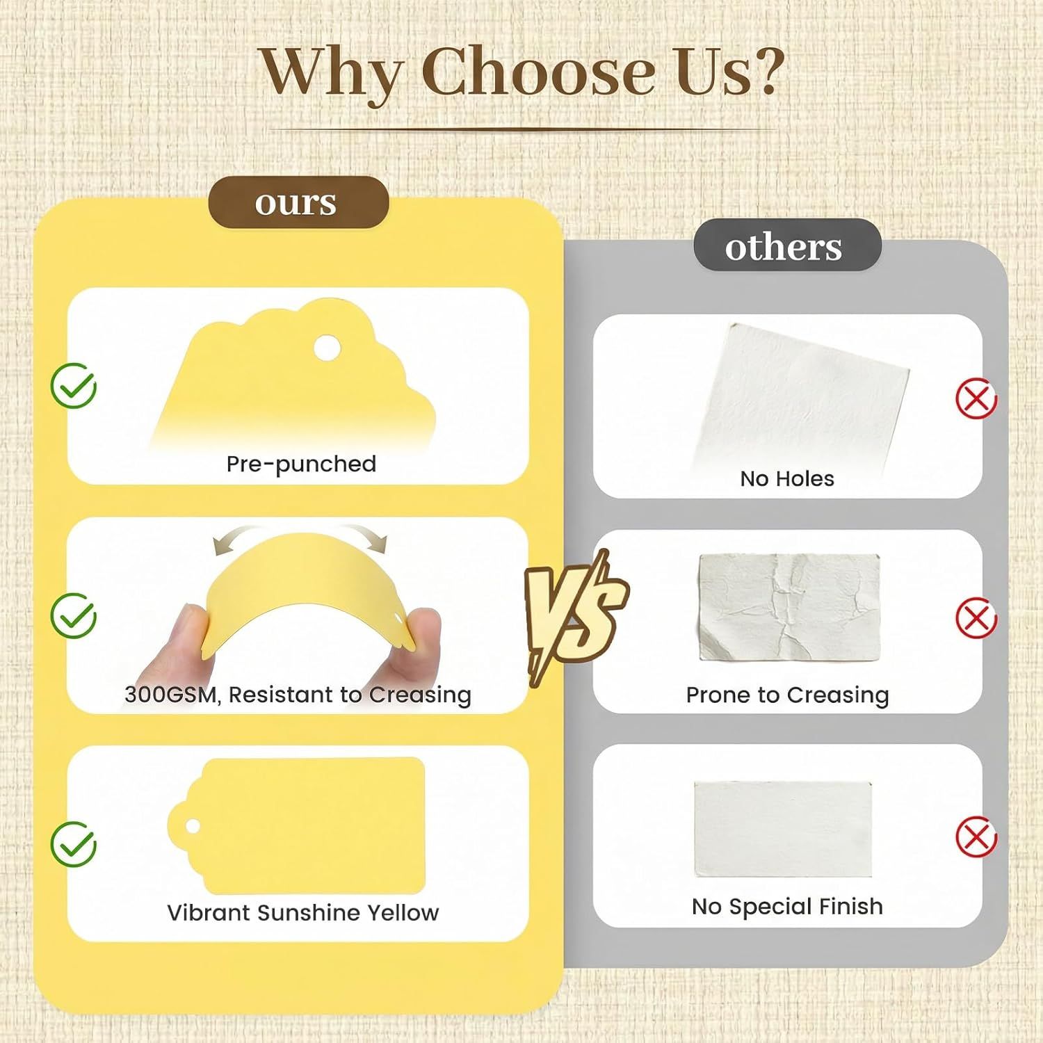 120pc Gift Tags with String - Blank Yellow Paper Hanging Tags for Wedding & Birthday Gifts DIY — image 6