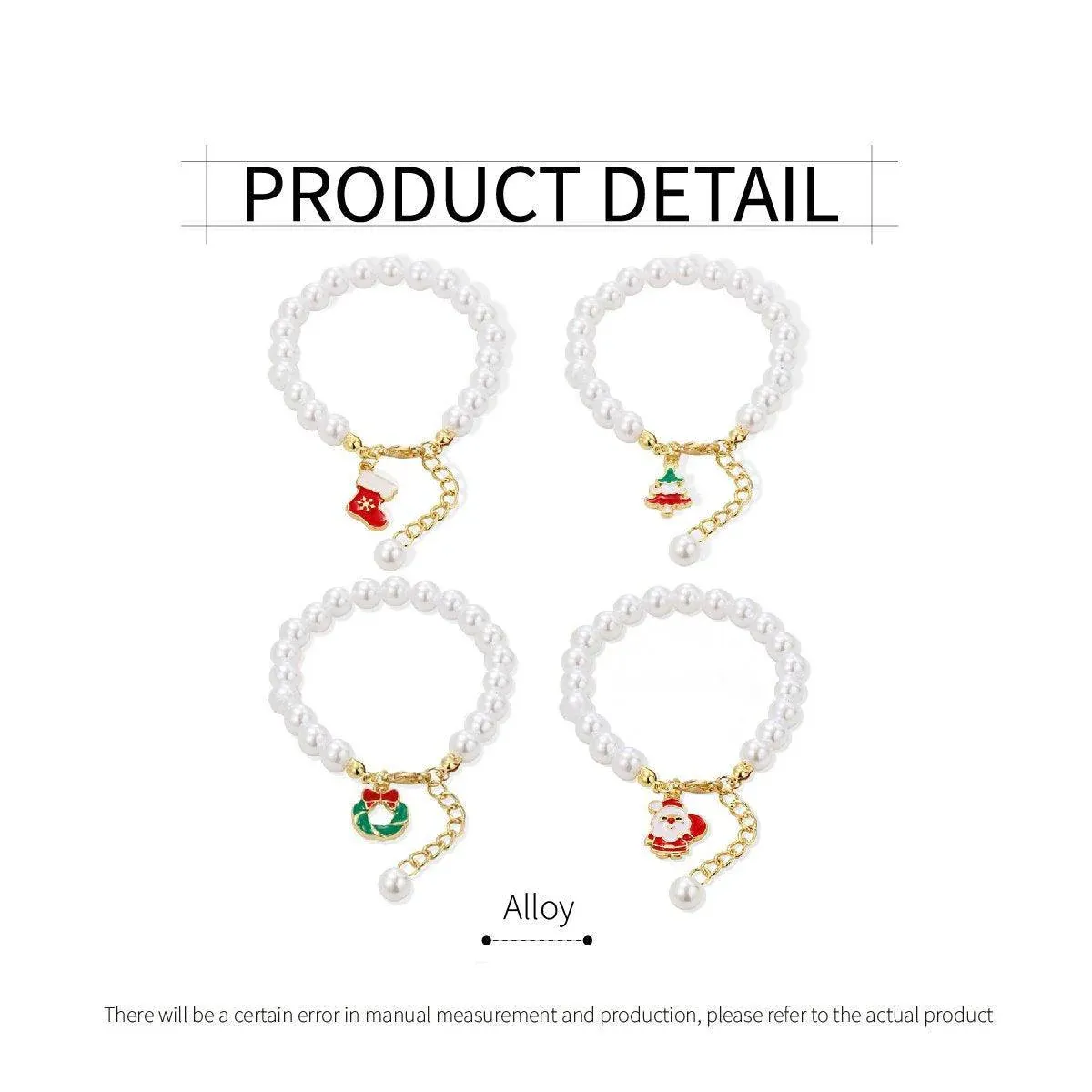 Faux Pearl Bracelet for Women Christmas Gift Adjustable Fashion Jewellery - Santa Claus โ image 4