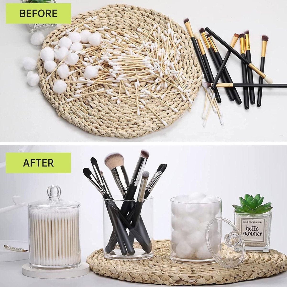 4PCS Transparent Cotton Swabs Makeup Remover Pad Storage Box Household Organizer — image 6