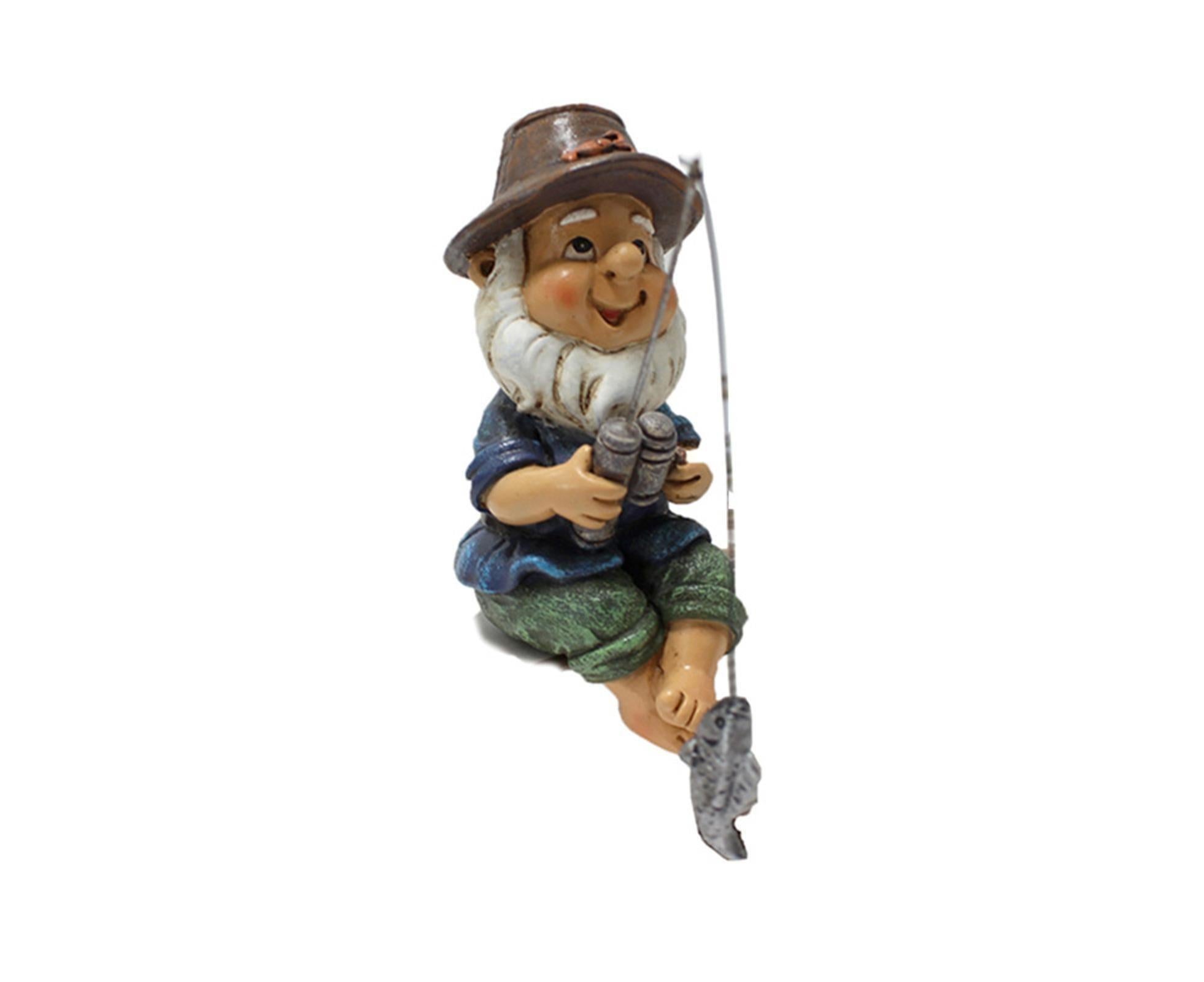 Lovely Fishing Man Shape Statue Decor Adorable Handmade Resin Statue Model for Garden-Fishing — image 2