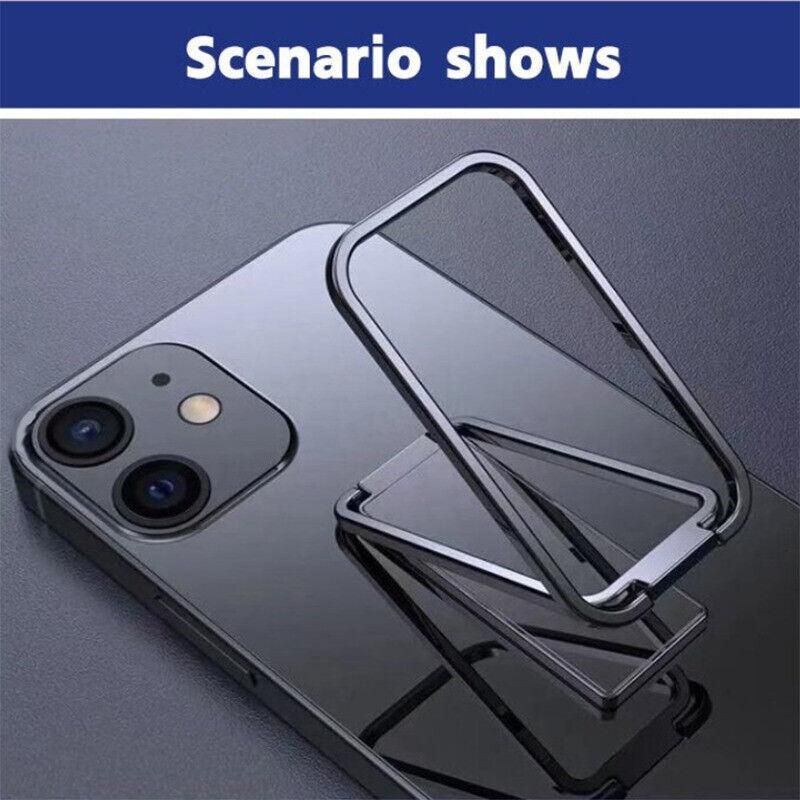 Portable Multifunctional Folding Metal Mobile Phone Holder Bracket Desktop Stand - Silver — image 3