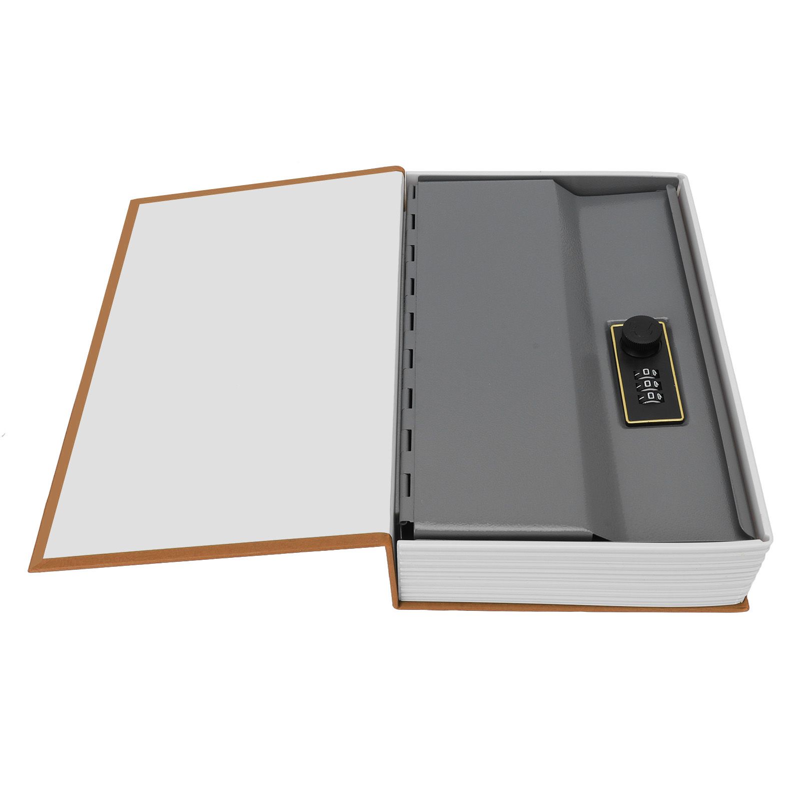 Diversion Book Safe Large Size Dictionary Style Stainless Steel Book Safe Combination Lock for Coins Card Documents Brown โ image 5