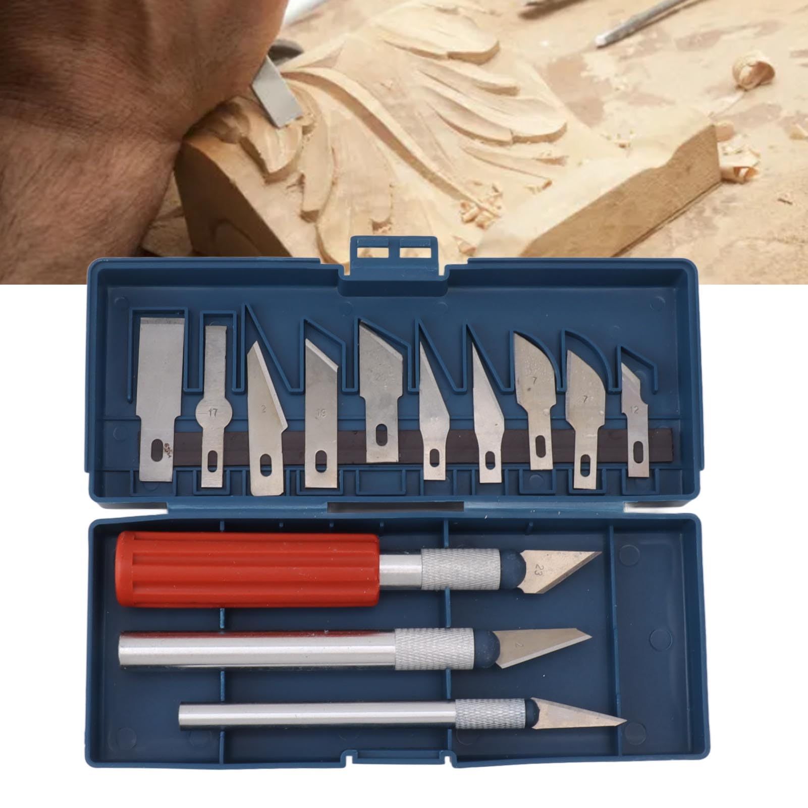 13Pcs Carving Chisel knife Set, Portable Wood Carving Tools, Steel Hand Hold Woodworking Whittling Cutter, Knife Set โ image 4