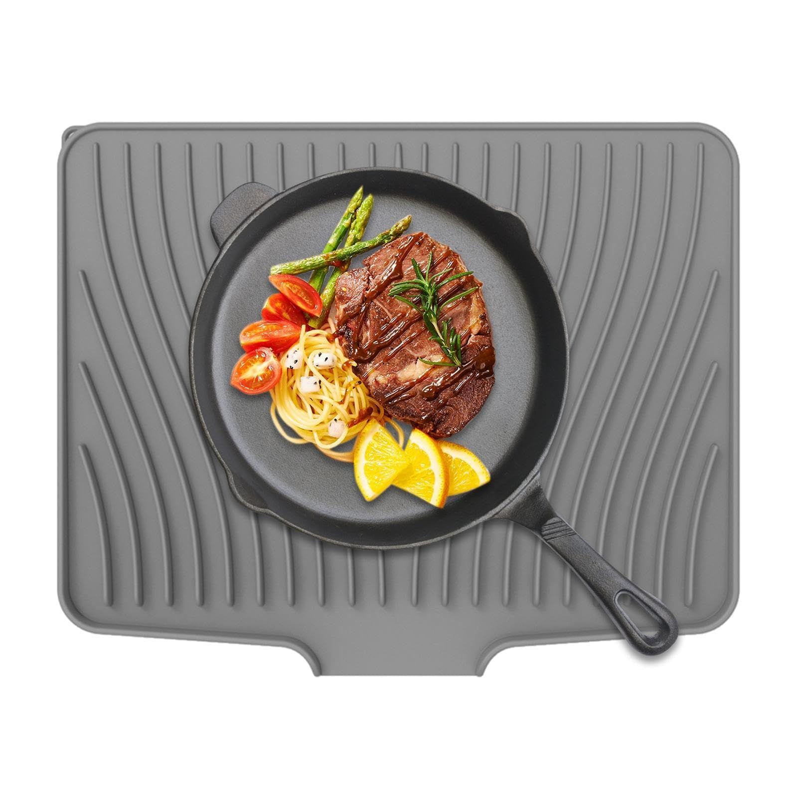 Dish Drying Mats for Kitchen Counter, Non-Slip Silicone Dish Drying Mat, Heat-Resistant Drain Pad for Kitchen — image 4