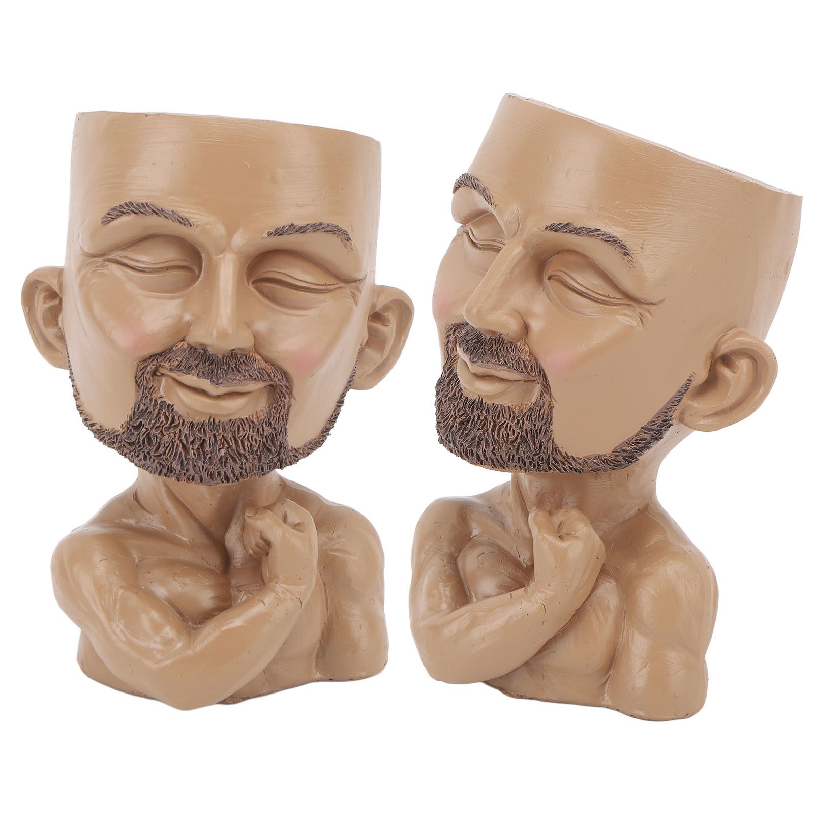 Head Planter Resin Face Planter Weather Resistance Drain Hole Plant Pot for Home Garden Office Dark Color โ image 6