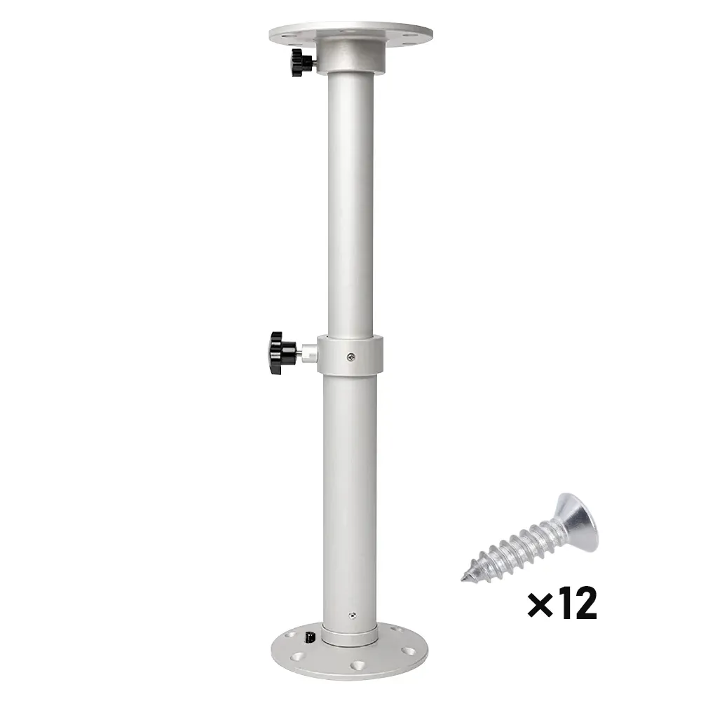 Table Pedestal Telescopic Furniture Leg 46-70cm Height Adjustable Easy Installation Detachable Aluminum Alloy Support for RV Boat Caravan Motorhome