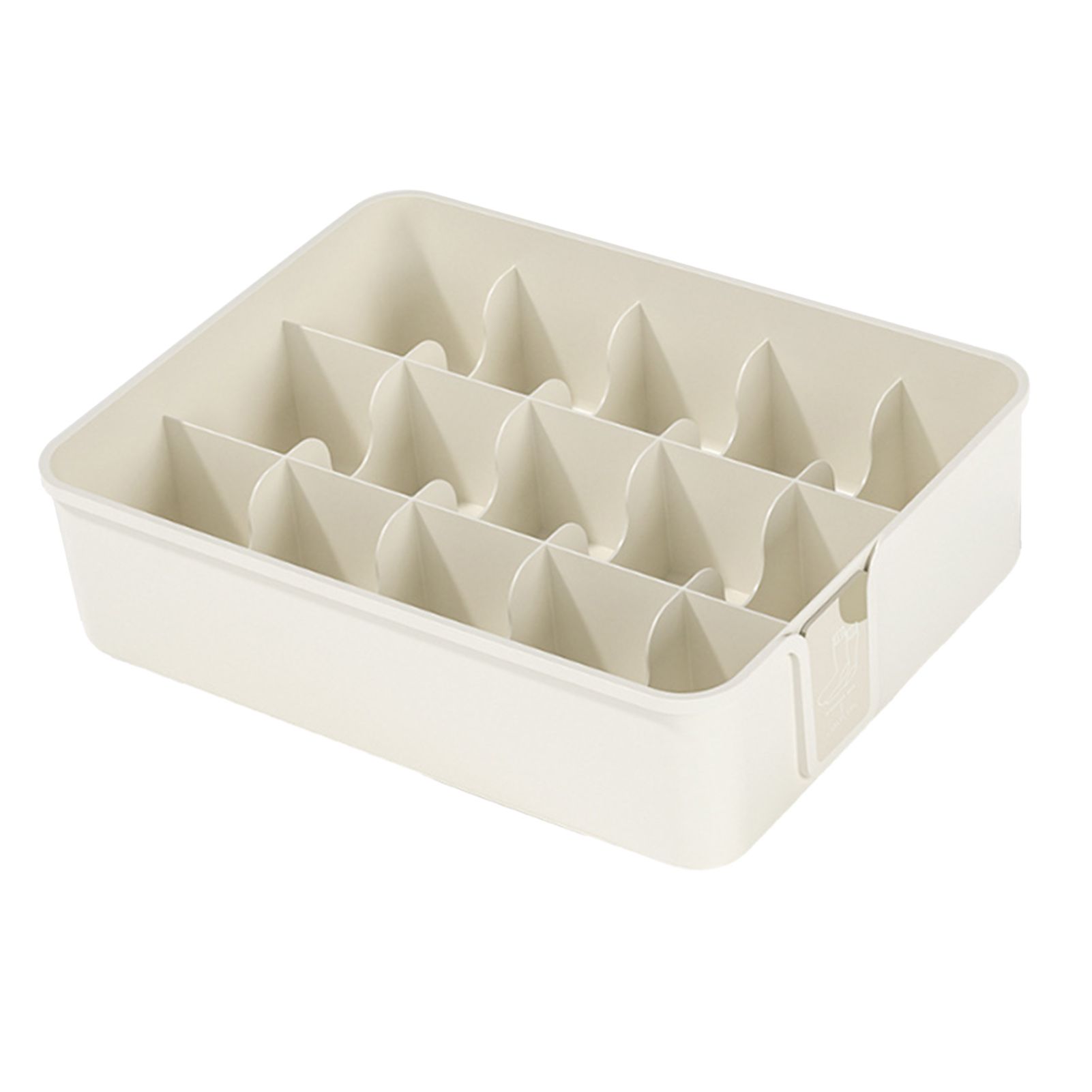 Sock Underwear Organizer Divider Plastic 15 Cell Closet Drawer Storage Box for Panty Ornament Ties White — image 5
