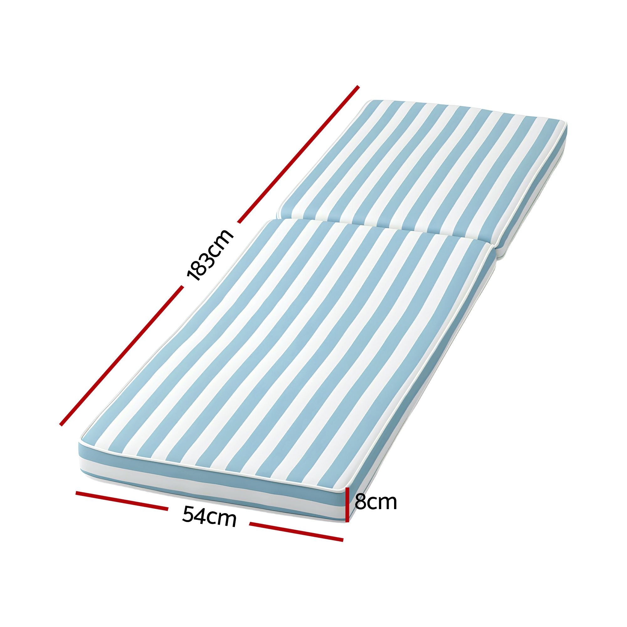 Gardeon Outdoor Chaise Lounge Cushion Lounge Chair Pad Sunbed Mattress Blue — image 2