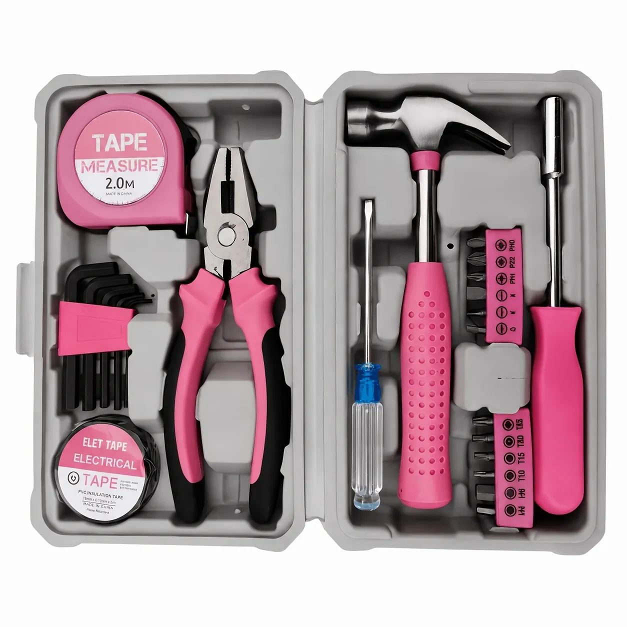 24-Piece Premium Carbon Steel Tool Set: High-End Pink Design, Rust-Resistant & Durable, Ergonomic Grip, Portable Storage, Practical for Home Repairs & Gifting — image 2