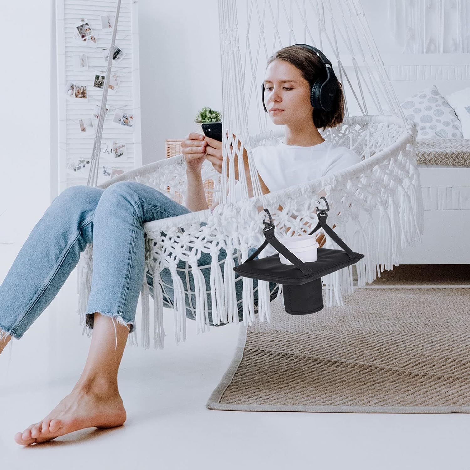 Hanging Drink Holder for Hammocks, Hammock Chairs, Lounge Chairs Stable Drink Holder Pool Beer Float Floating Drink Float Multi-Function โ image 4