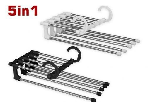 5 Clothes Hangers for Pants with Connection Hook, Black — image 6