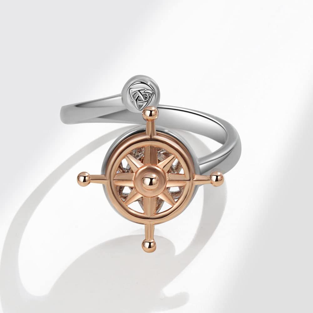 Ring, men's and women's personality, fashionable, rotatable double-layer rudder, rotating ring, women's — image 2