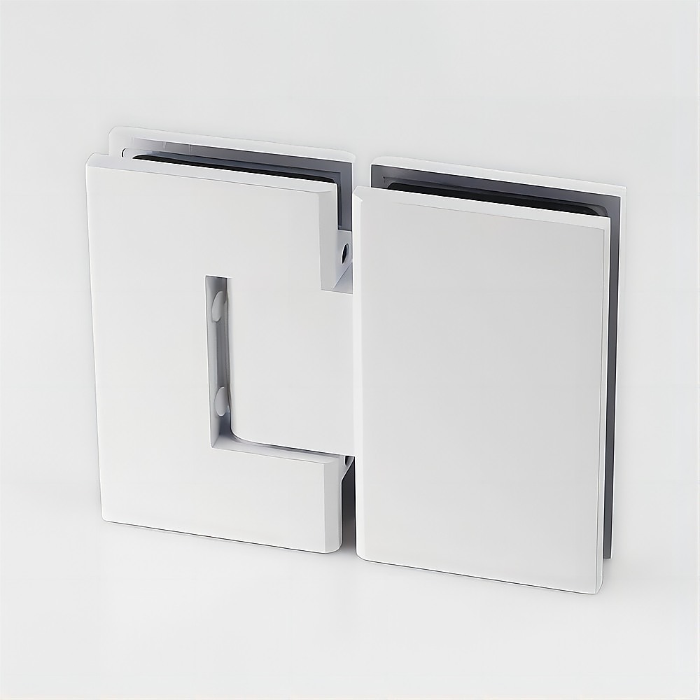 180 Degree Stainless steel Glass to Glass Shower Door Hinge in White — image 2