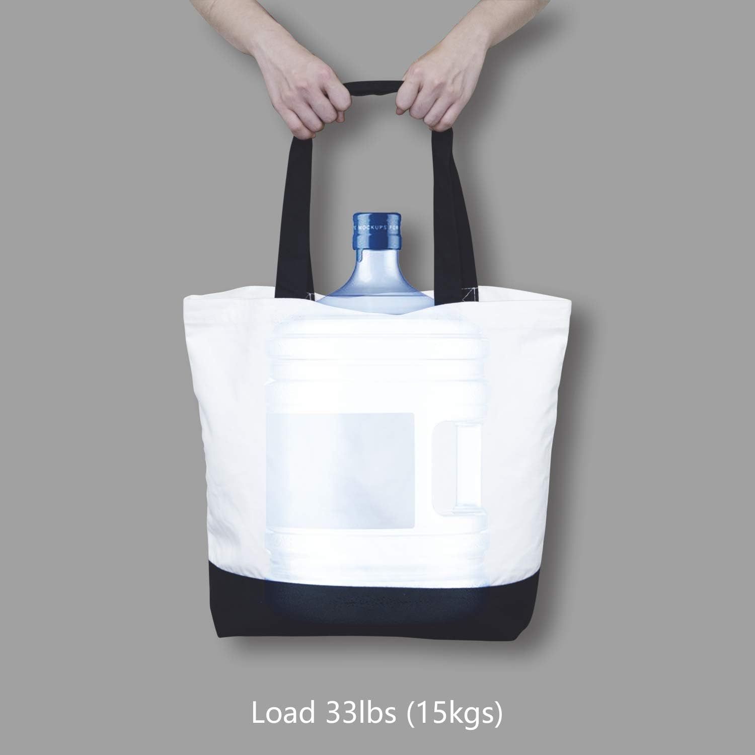 Super Strong Large 12oz Cotton Canvas Tote Bag, Reusable Grocery Shopping Cloth Bag, Fashionable Two-Tone Tote for Crafts, DIY Your Creative Designs — image 6