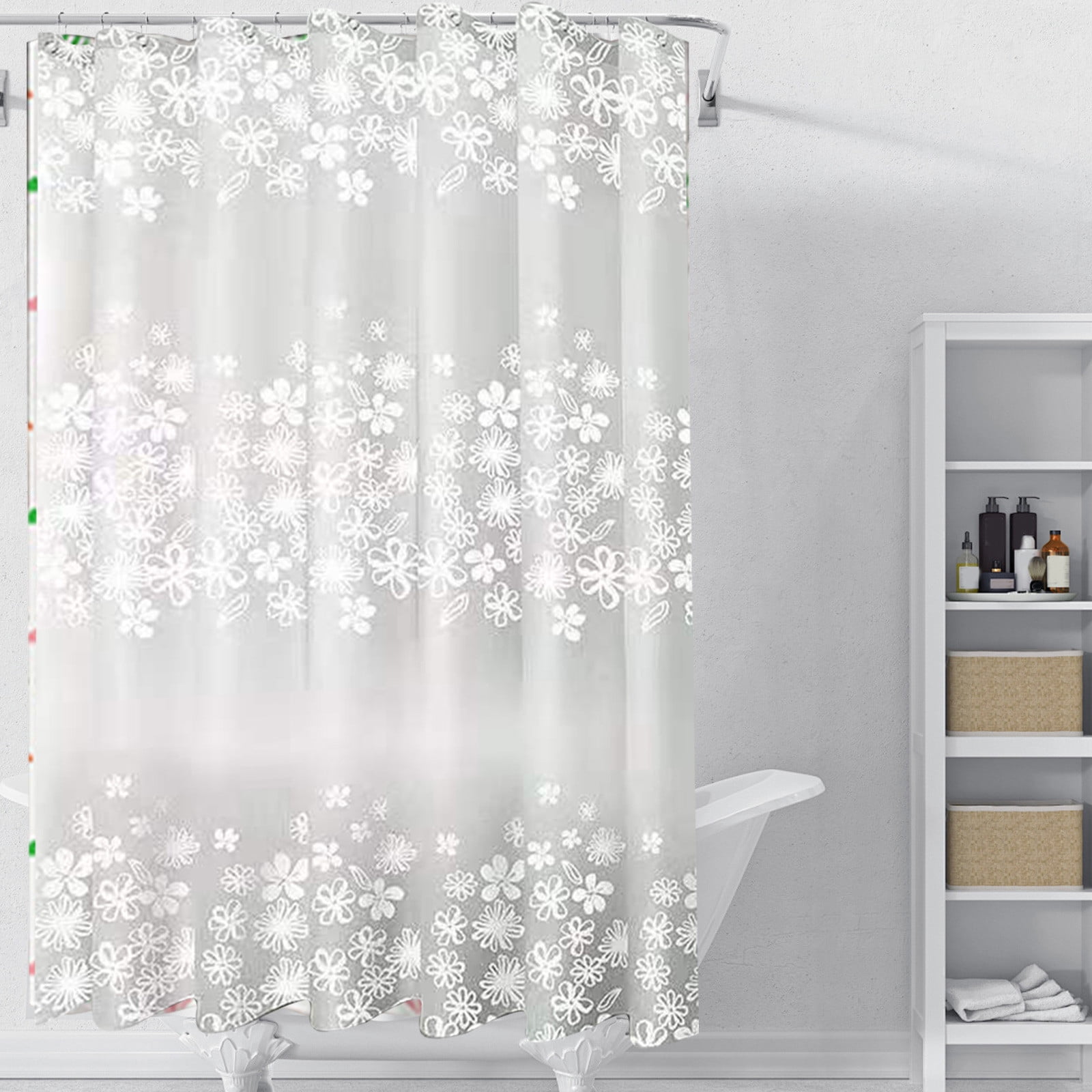 Shower Curtain, 31.5 × 71 Inch Shower Curtain Liner, Waterproof Plastic Shower Liner, Cute Lightweight Shower Curtain for Bathroom 47.2 × 71 in H — image 5