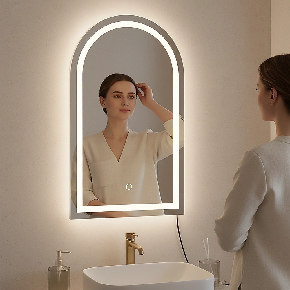 Arched LED Wall Mirror Bathroom Mirrors Makeup Anti-fog 600mm x 1000mm โ image 5