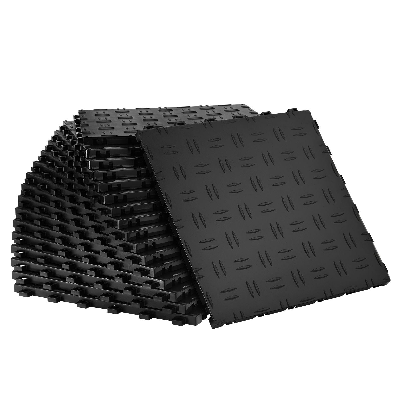 Garage Tiles Interlocking, 12 x 0.53 inch 25 Pack Garage Floor Covering Tiles, Non-Slip Double-Sided Texture Garage Flooring Tiles, for Garages, Basements