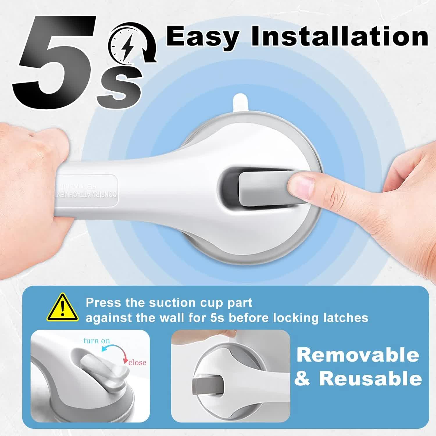 Shower Foot Rest for Wall, 12 Inches Shower Pedicure Foot Stool for Shaving Legs Bathroom Stool with Powerful Suction Cups Foot Stand for Inside Shower — image 4