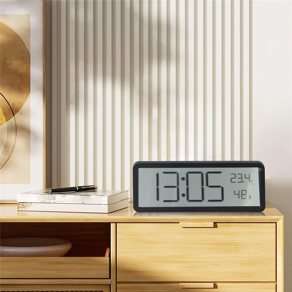 Digital Wall Clocks Battery Operated,Modern Wall Clocks for Living Room Decor, Simple Digital Wall Clock with Temperature/Date/Time, Small Desk Clock for — image 3
