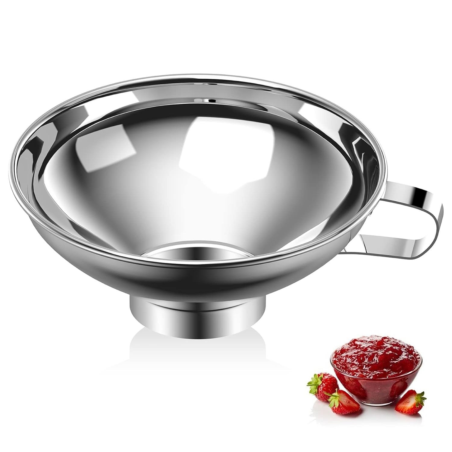 Canning Funnel for Kitchen Use, Wide Mouth Food Grade Stainless Steel Funnel for Wide and Regular Mouth Mason Jar, Deal for Filling Bottle, Liquid and Solid