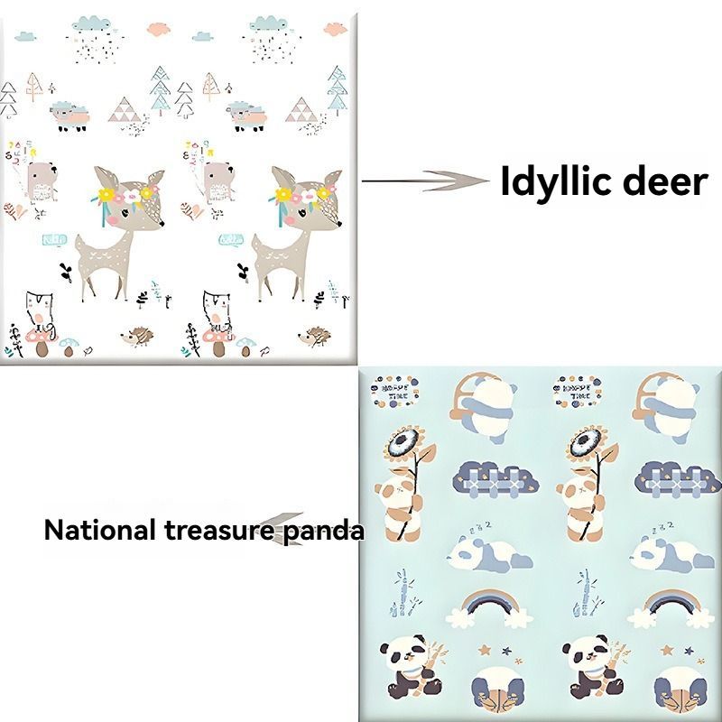 double-sided cartoon mat, folding mat, 2cm living room mat, game mat, odor-free mat, children play mat, foam mat, floor mat Australia - Many Treasures - Size — image 4