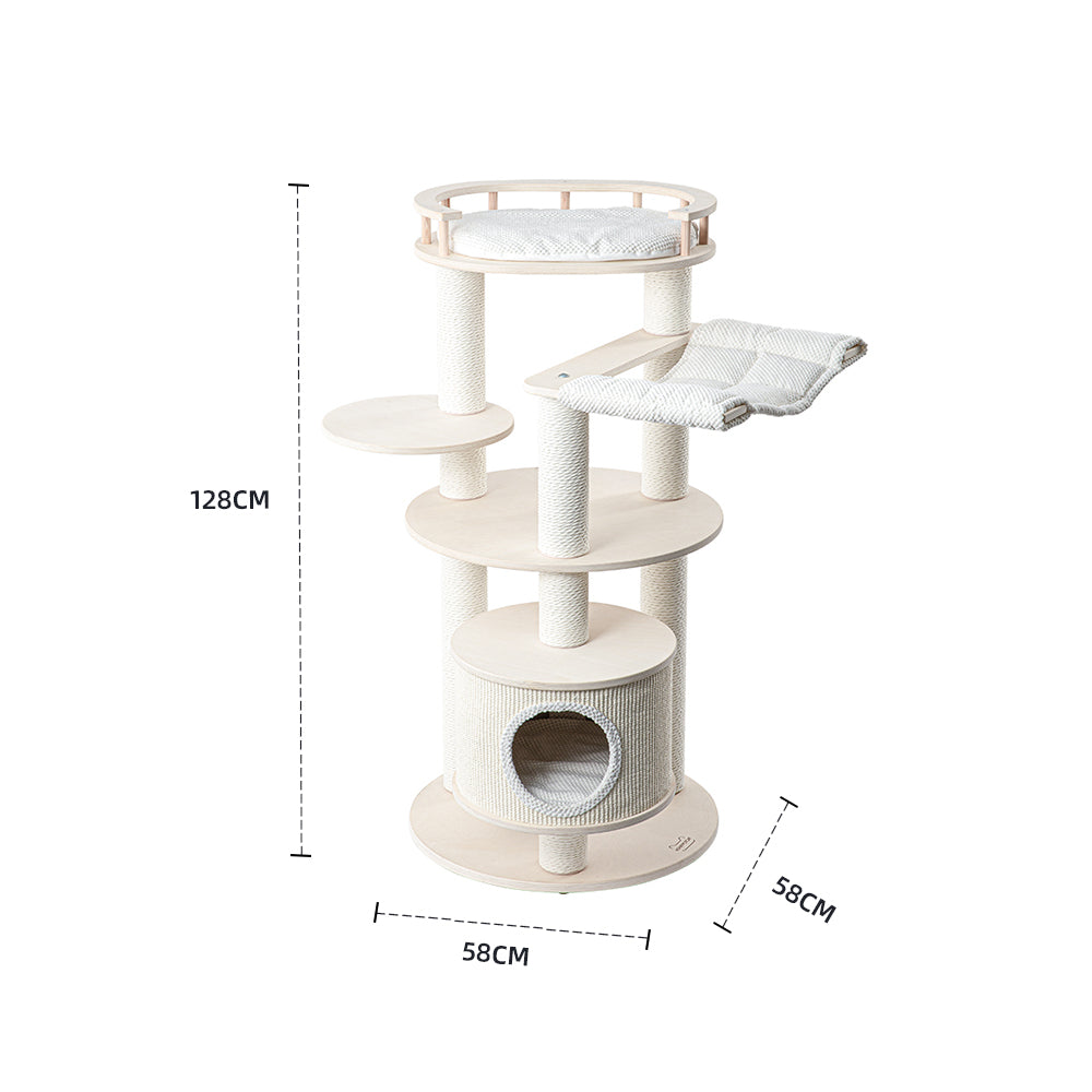HONEYPOTCAT Enduring Comfort Sisal & Wood Tree - 128cm — image 2