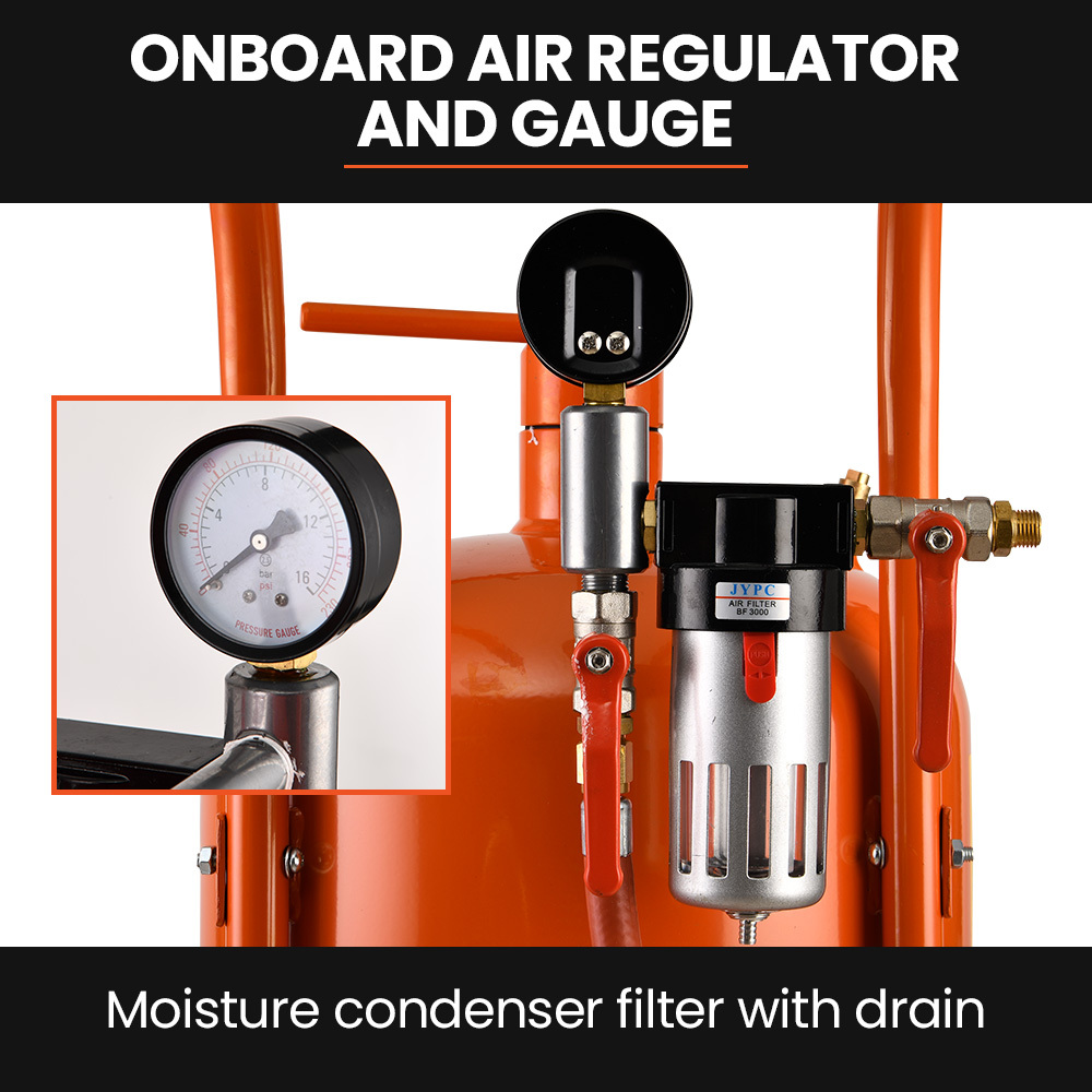 UNIMAC 38L Sandblasting Tank, Pressurised Design with Sandblast Gun Set with Hose — image 4