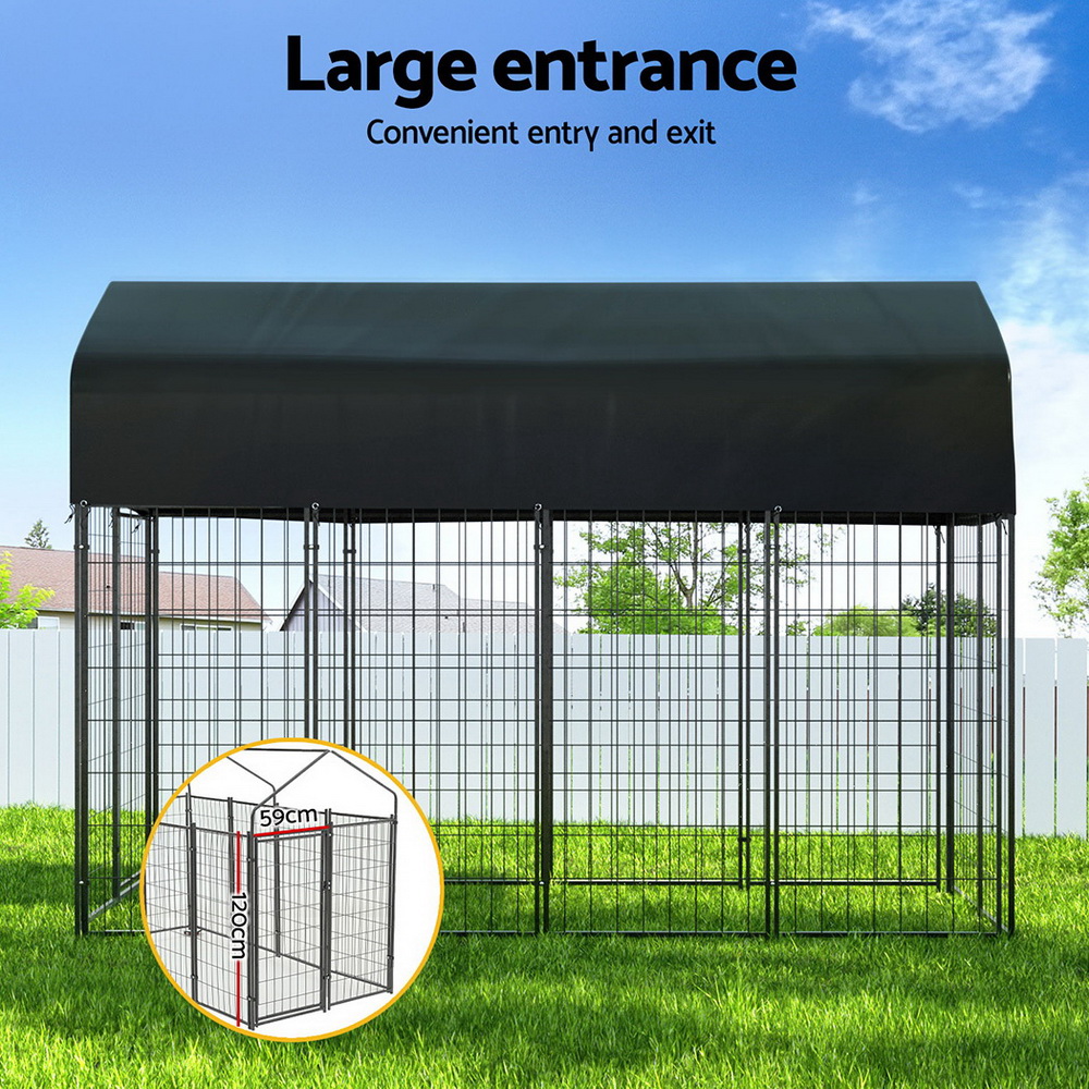 i.Pet Dog Kennel Extra Large House Outdoor Playpen Pet Puppy Metal Backyard — image 4