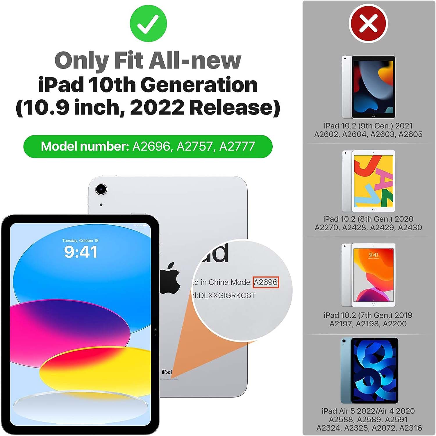 iPad 10th Case 10.9 Inch 2022 with Pencil Holder, Smart iPad Clear Case with Soft TPU Auto Wake Sleep Green โ image 3