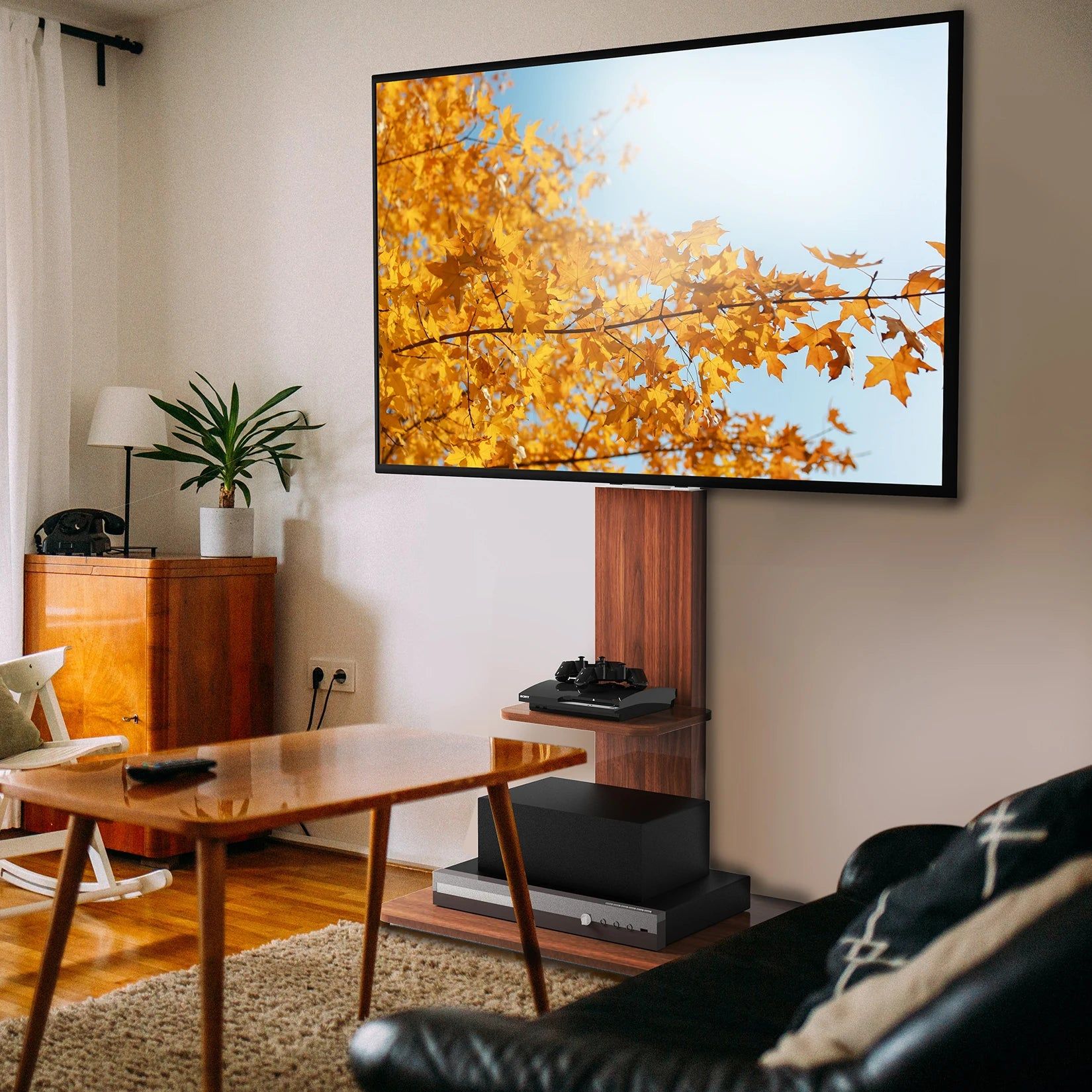 Adjustable Wood TV Stand for 32-65 Inch LCD LED — image 5