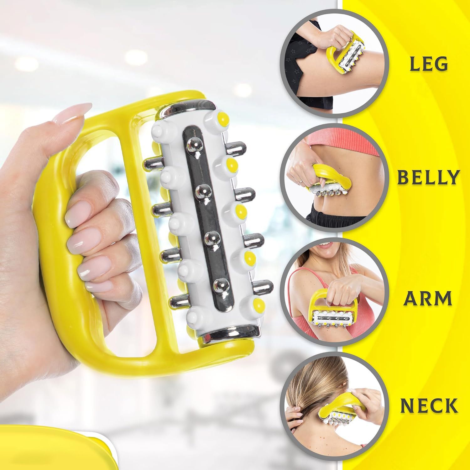 1pc Electroplated Massage Roller Releases Breaks Down Fat Lumps Lymphatic Drainage Deep Tissue Muscle Massage Roller Handheld Body Massager For Legs