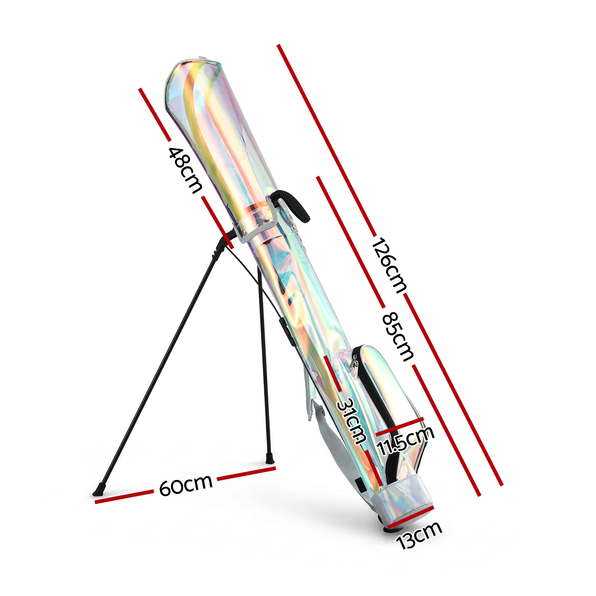 Everfit Golf Stand Bag Lightweight Sunday Pitch And Putt Bag Holographic โ image 2