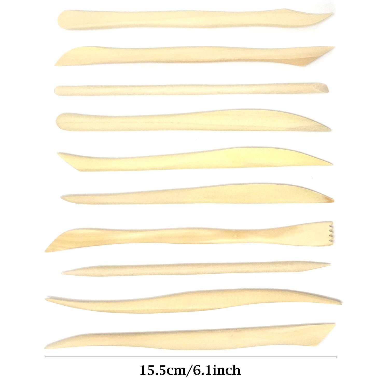 10-Piece Double Ended Wooden Mini Modeling Tools Clay Sculpture Tools for Cutting, Carving and Smoothing โ image 3