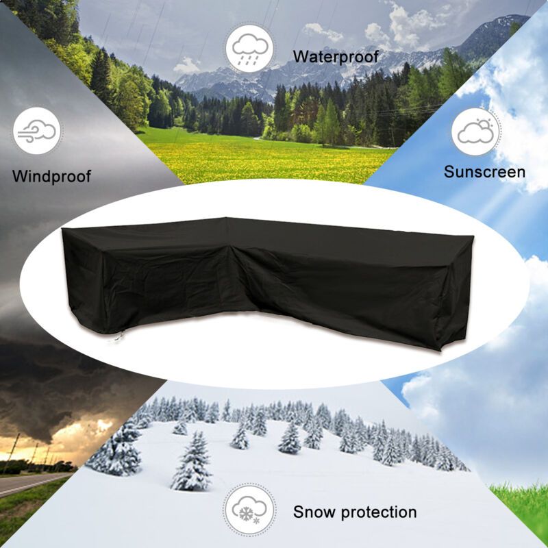 Garden Corner Sofa Cover Waterproof 210D Oxford L Shape Furniture Cover, 300 x 98 cm — image 2