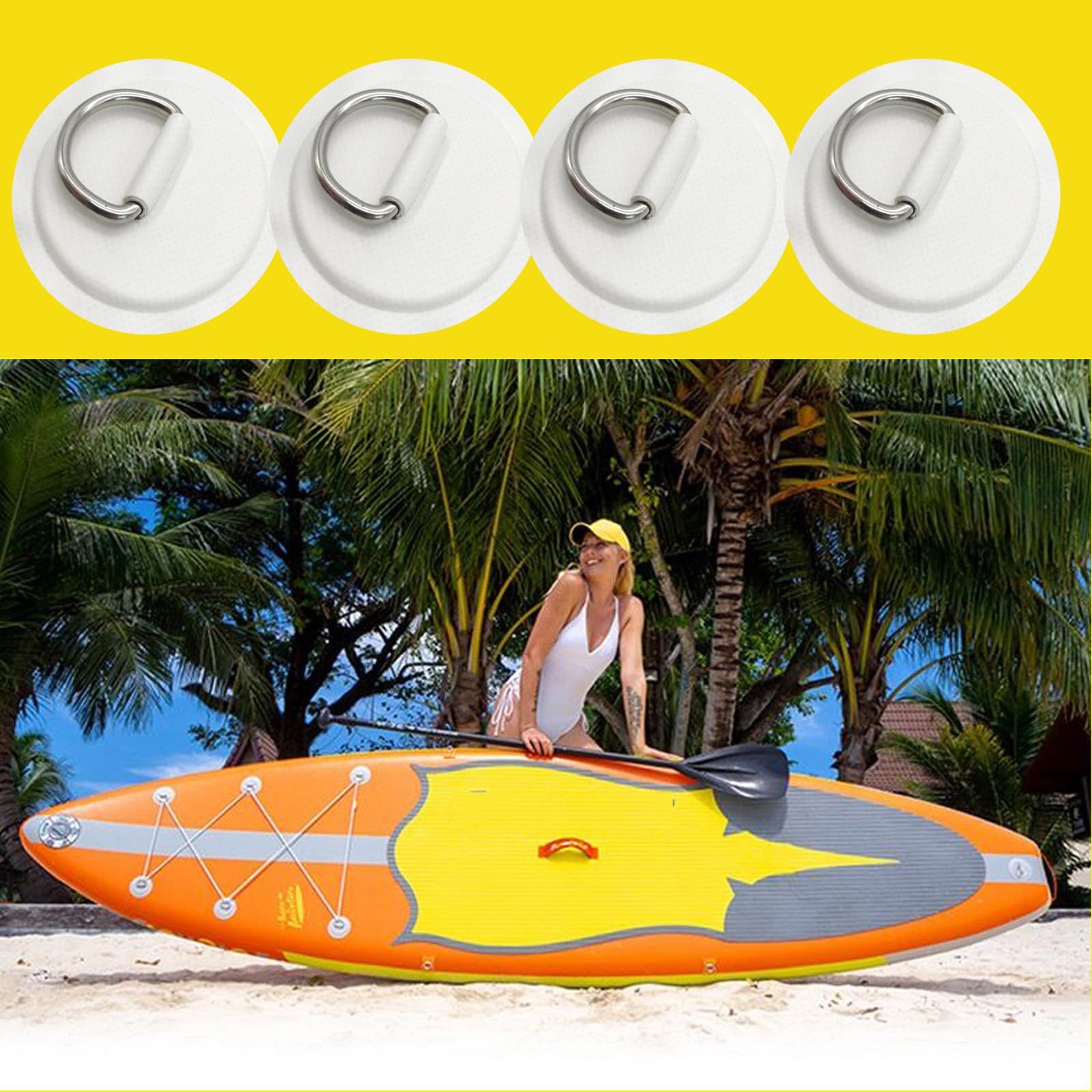 4 Pieces Pad/Patch D Rings for PVC Inflatable Boat Canoe Raft Stainless Steel D-Ring Patch Dinghy Kayak Surfboard Paddle Board โ image 5