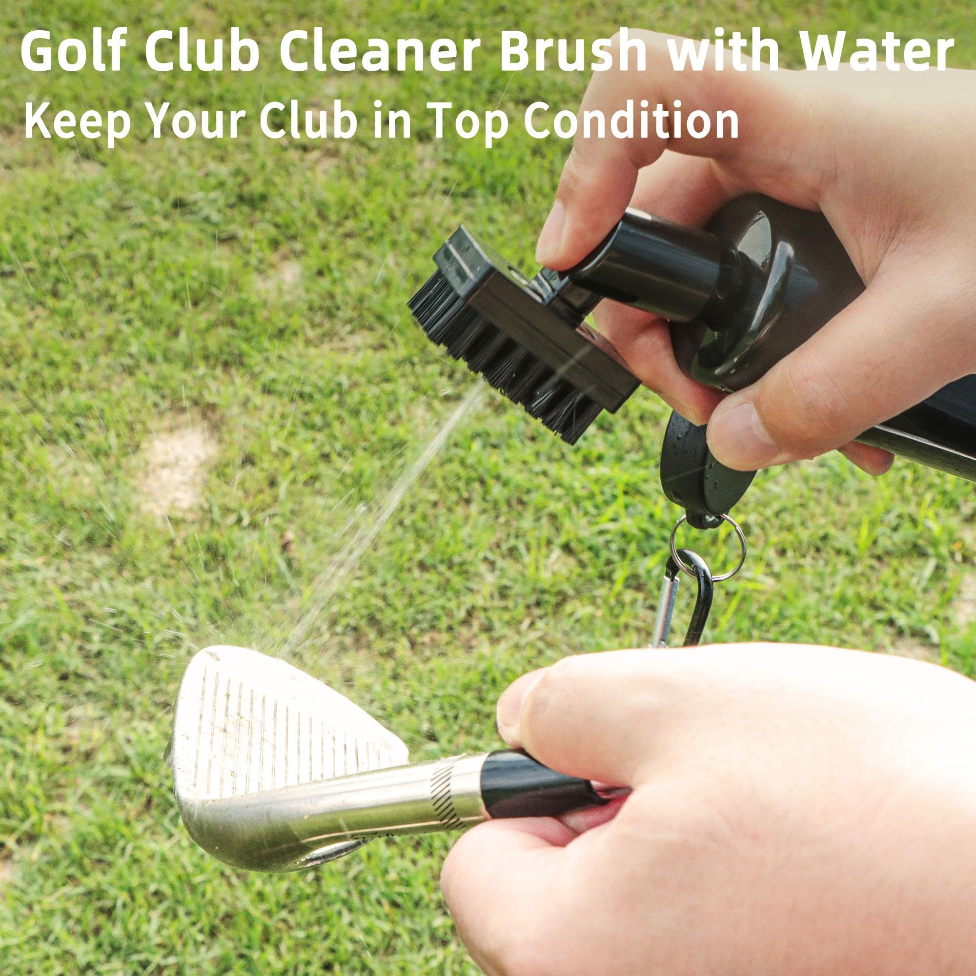 Cleaner Brush, Golf Water Brush with Spray Bottle Holds 5 Ounces of Water, Golf Club Cleaning Kit - with Cover & Retractable — image 5