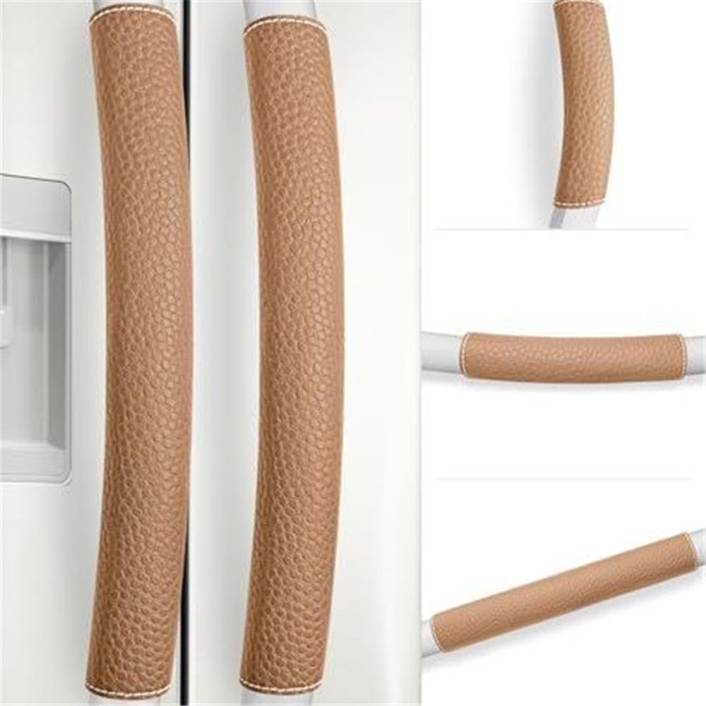 Refrigerator Door Handle Covers, 5PCS, Leather Kitchen Appliance Handle Covers Keep Your Fridge Microwave Oven Stove Dishwasher Clean, Trimmable and — image 2