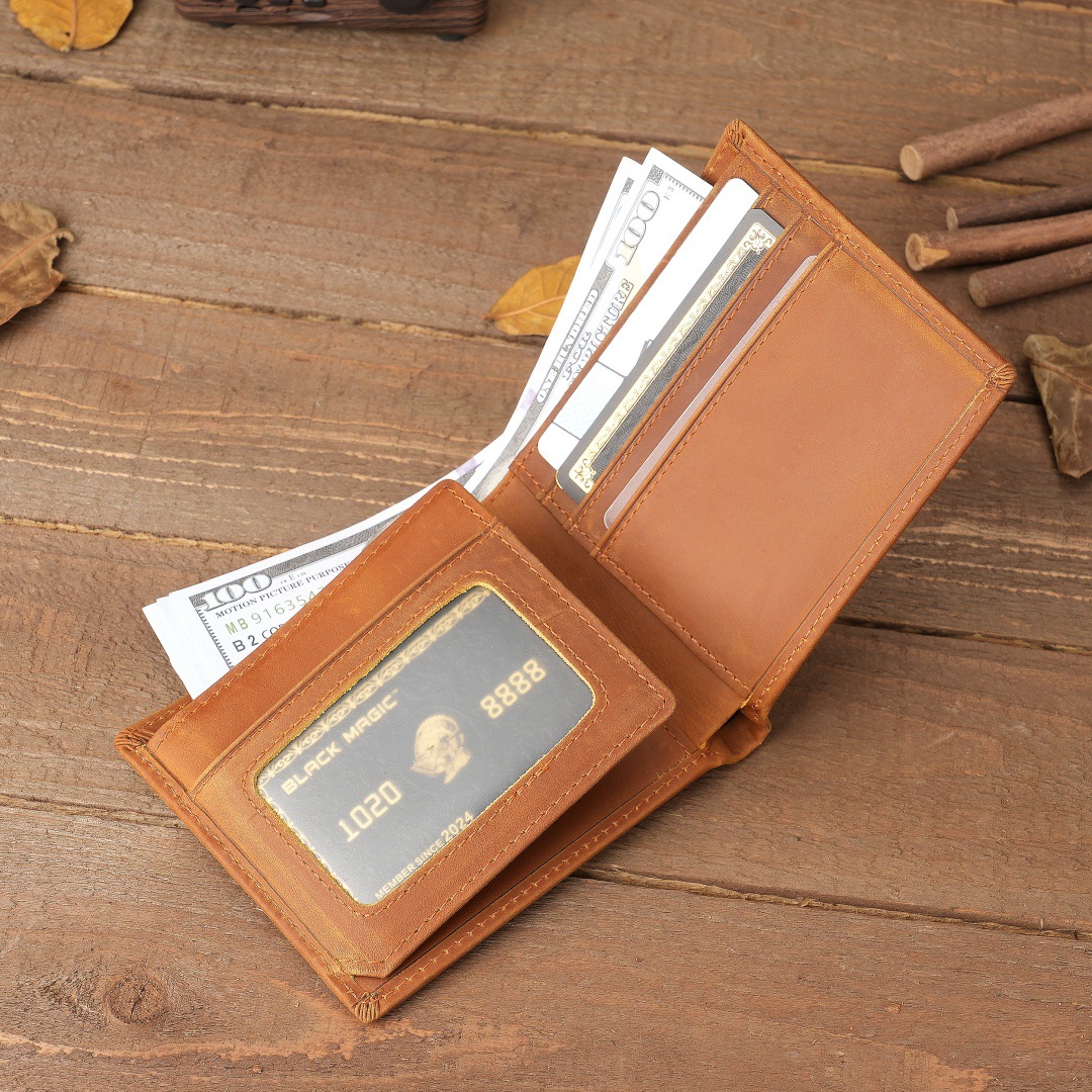 Style 2 Genuine Cowhide Leather Wallet - RFID Protection, VH1104 Dad to Son Gift with To My Son Embossed Message โ image 3