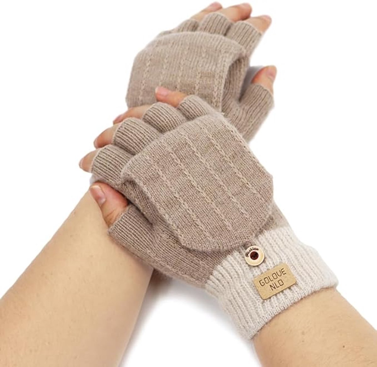 Stylish fingerless winter gloves for women - with finger protectors - plain unisex warm student gloves — image 2