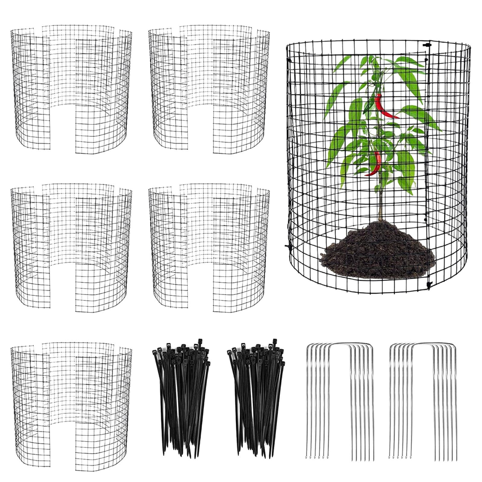 Wire Plant Protectors Wire Plant Cages Metal Mesh Plant Cage Chicken Wire Cloche with Ground Stakes and Nylon Ties Protect Plants,Garden,Shrubs and Vegetables โ image 4