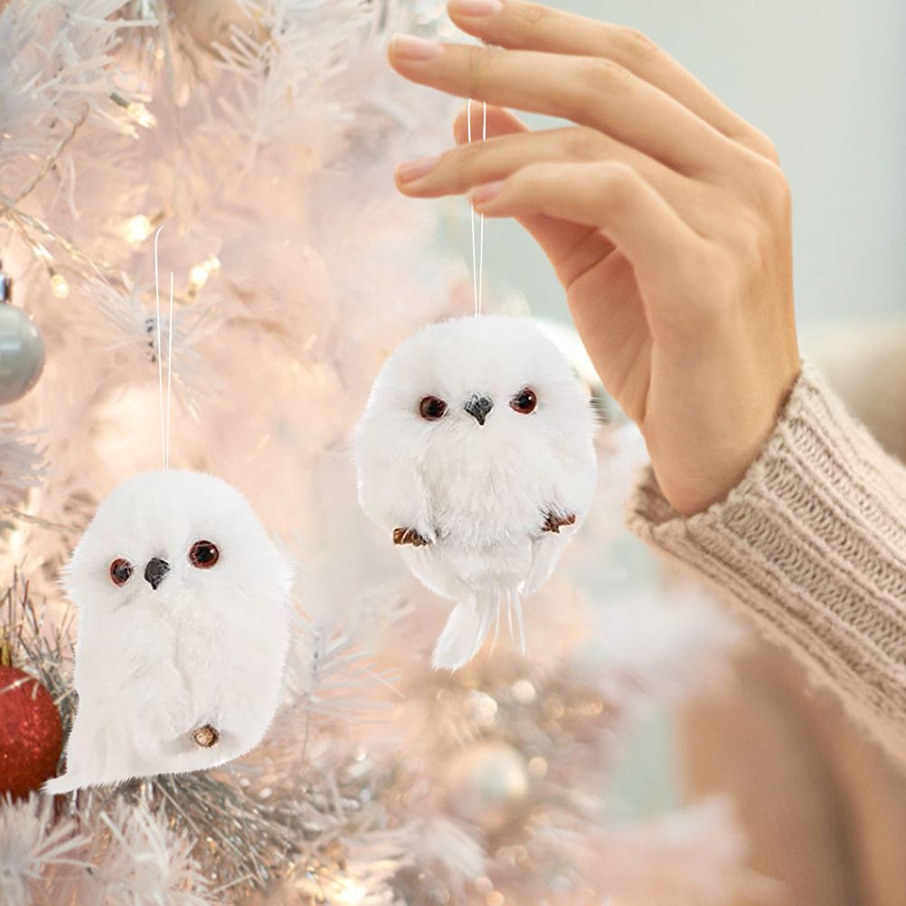 2Pcs Christmas Cute Owl Hanging Gift Simulation Animal Pendant Xmas Tree Pendant Home Holiday Party Decoration — image 5