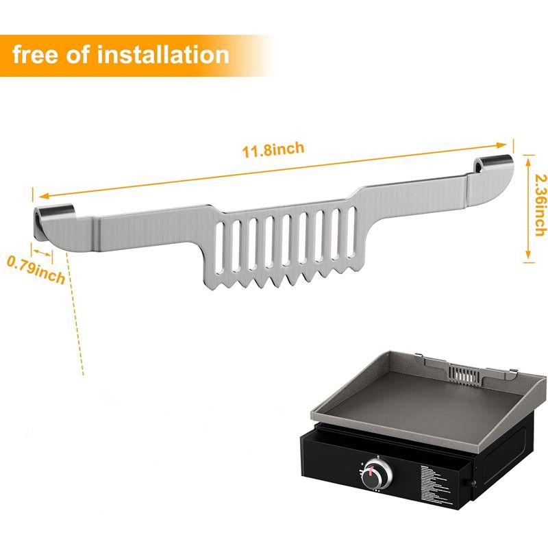 Grease Gate Spatula Holder for Griddle,Magnetic Design Stainless Steel Grease Trap Grill Food Mesh Screen Block Hold Rack — image 5