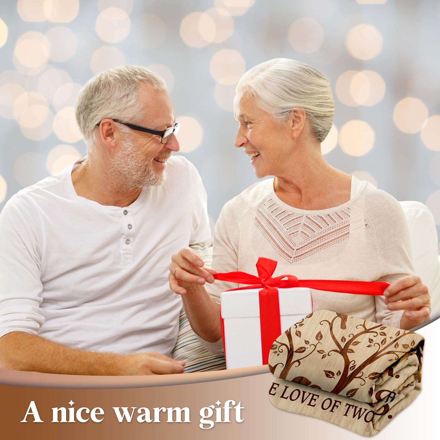 Happy 50th Anniversary Wedding Gifts, Flannel Soft Blanket Decor, Golden 50th Anniversary Romantic Gifts for Couple Parents, 50 Year Wedding Anniversary — image 2