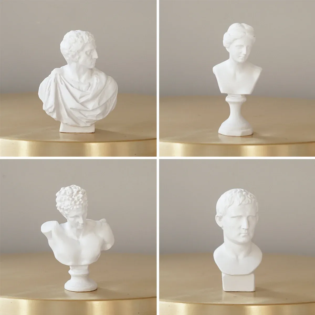 10 Pcs Mini Desktop Decorative Sculptures Resin White Classical Busts — image 5